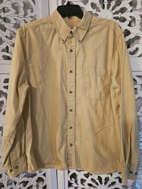 Eddie Bauer Men's Soft Tan Button-Down Oxford Shirt